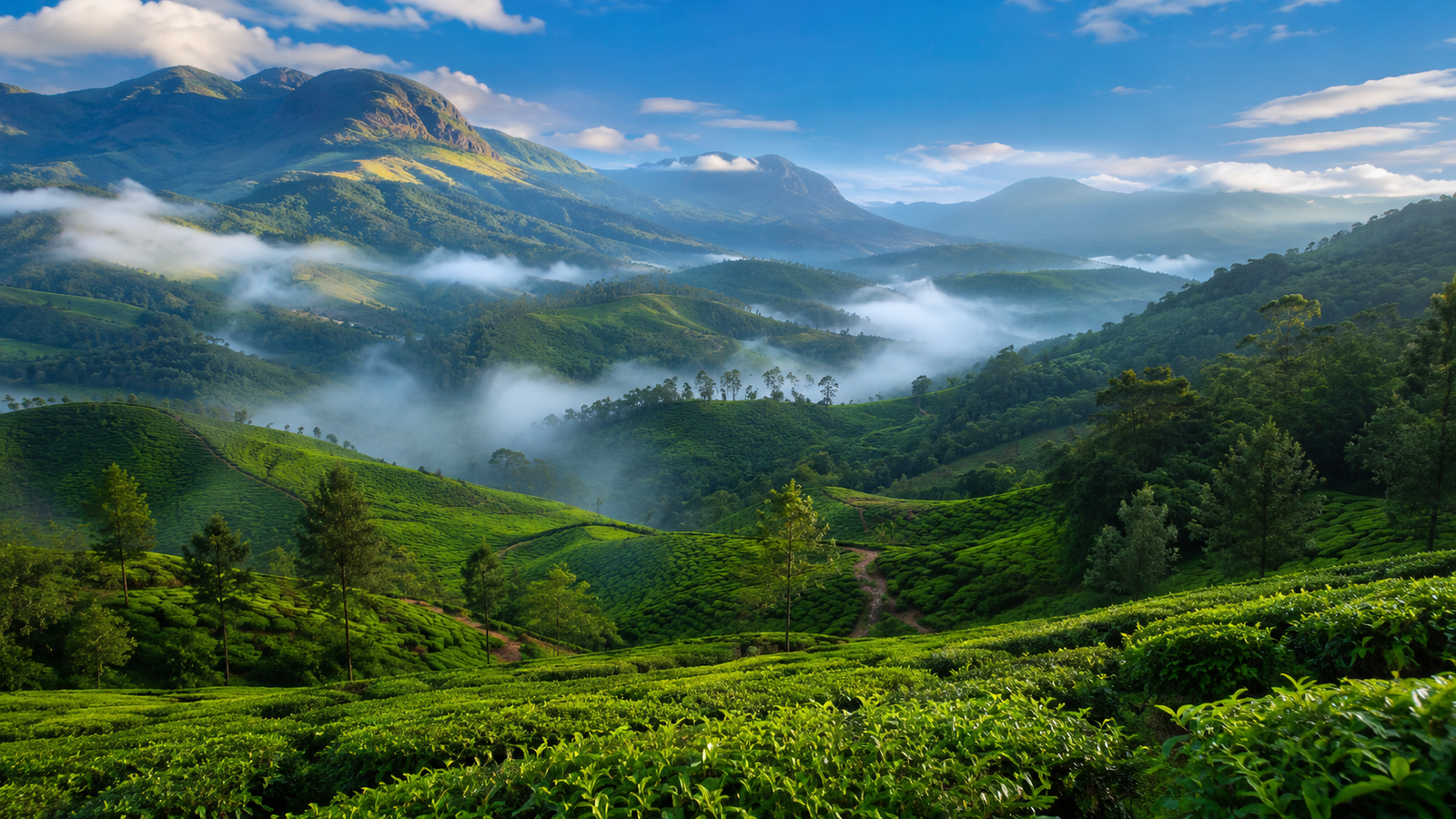 Trekker overlooking Munnar valley